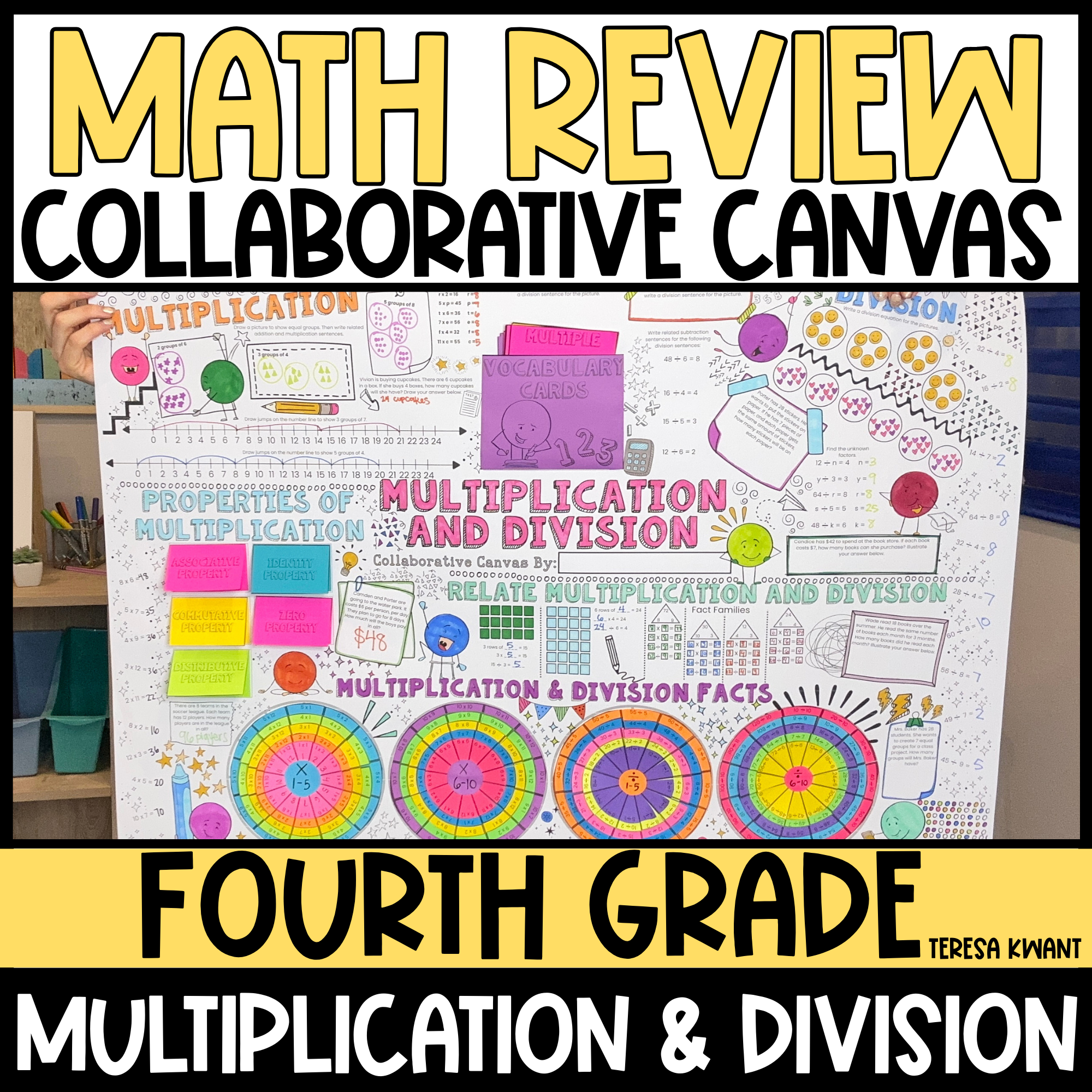 4th Grade Math Review Multiplication & Division Fun Test Prep Activity & Lesson