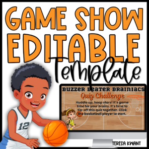 Editable Game Show Review Template on Canva Test Prep Basketball