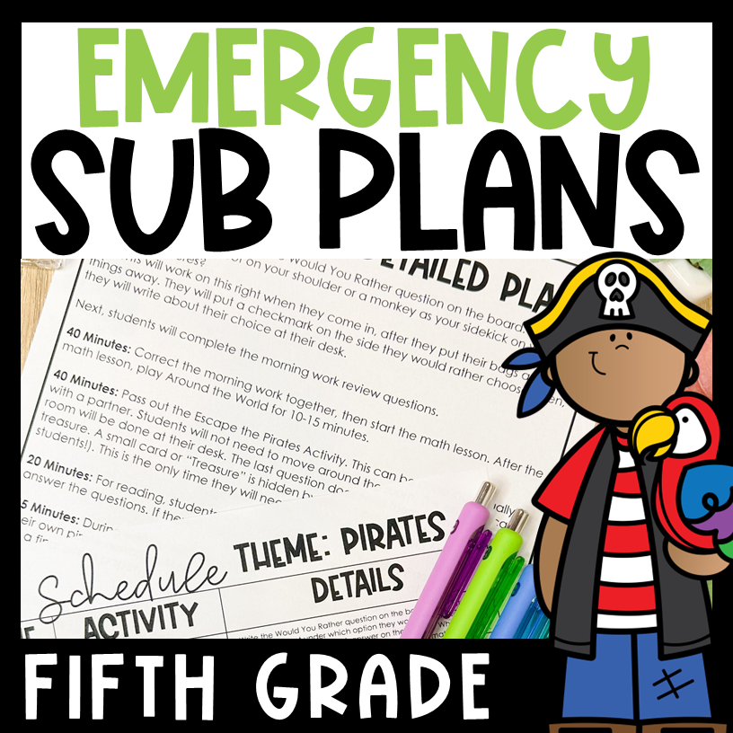 emergency sub plans 5th grade