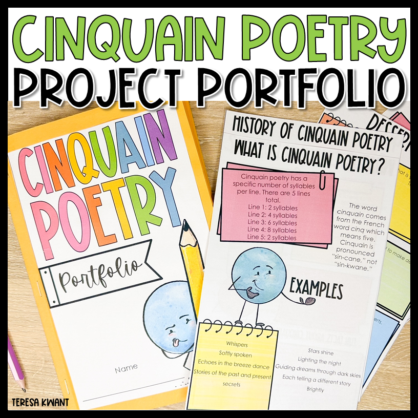 Cinquain Poetry Writing Activity Templates and Graphic Organizers